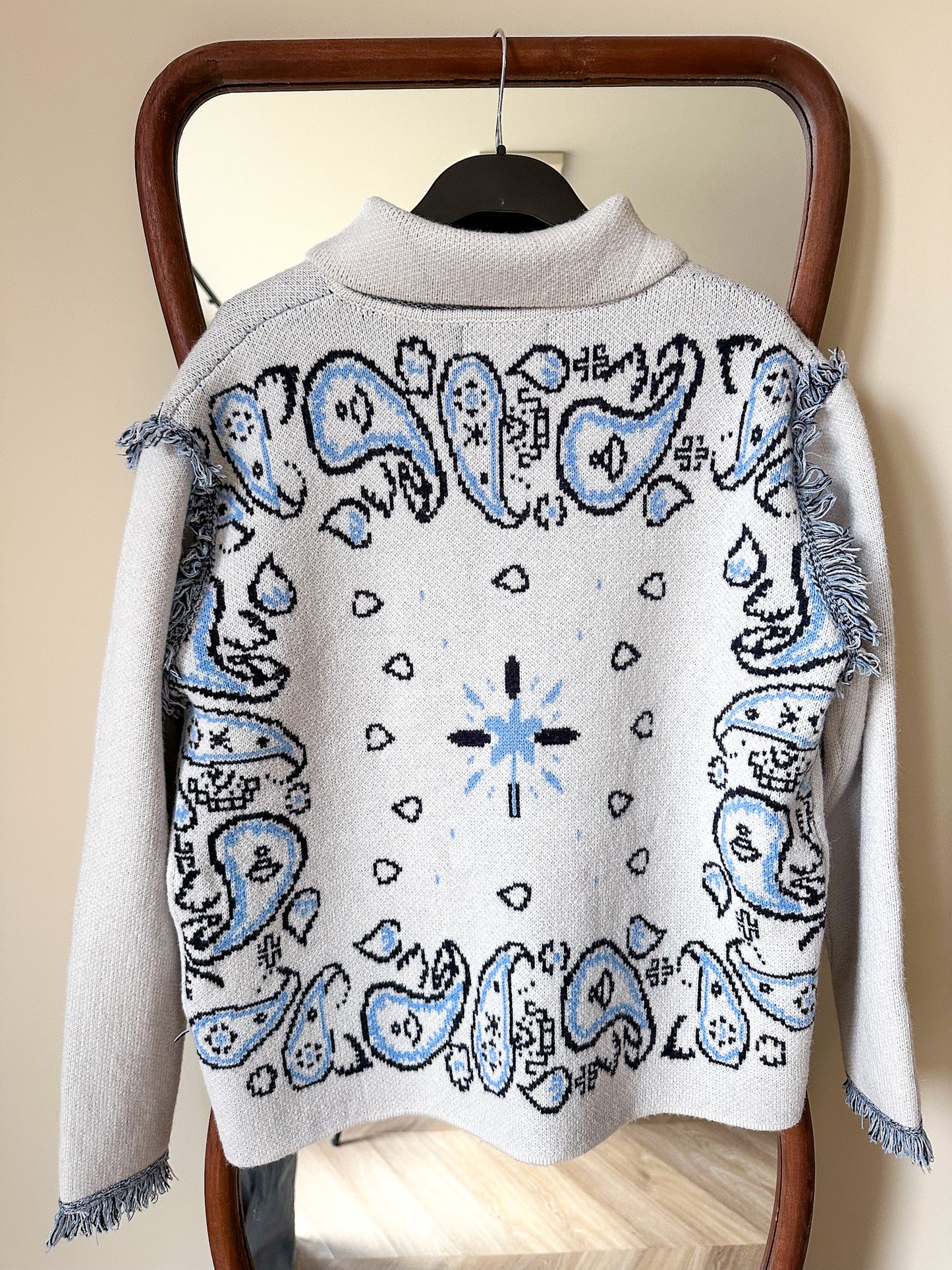 Noa bandanaprint vest grey blue