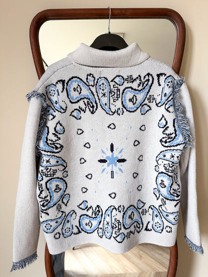 Noa bandanaprint vest grey blue