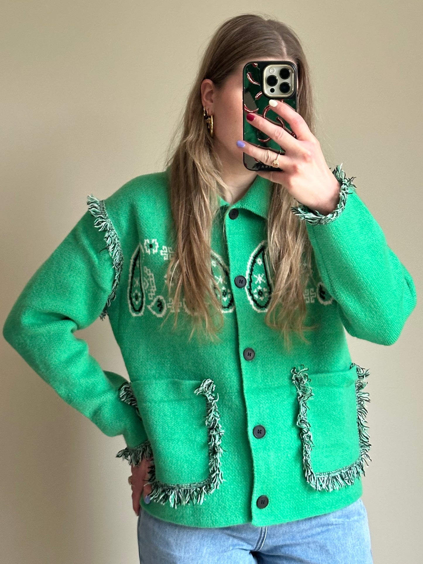 Noa bandanaprint vest groen