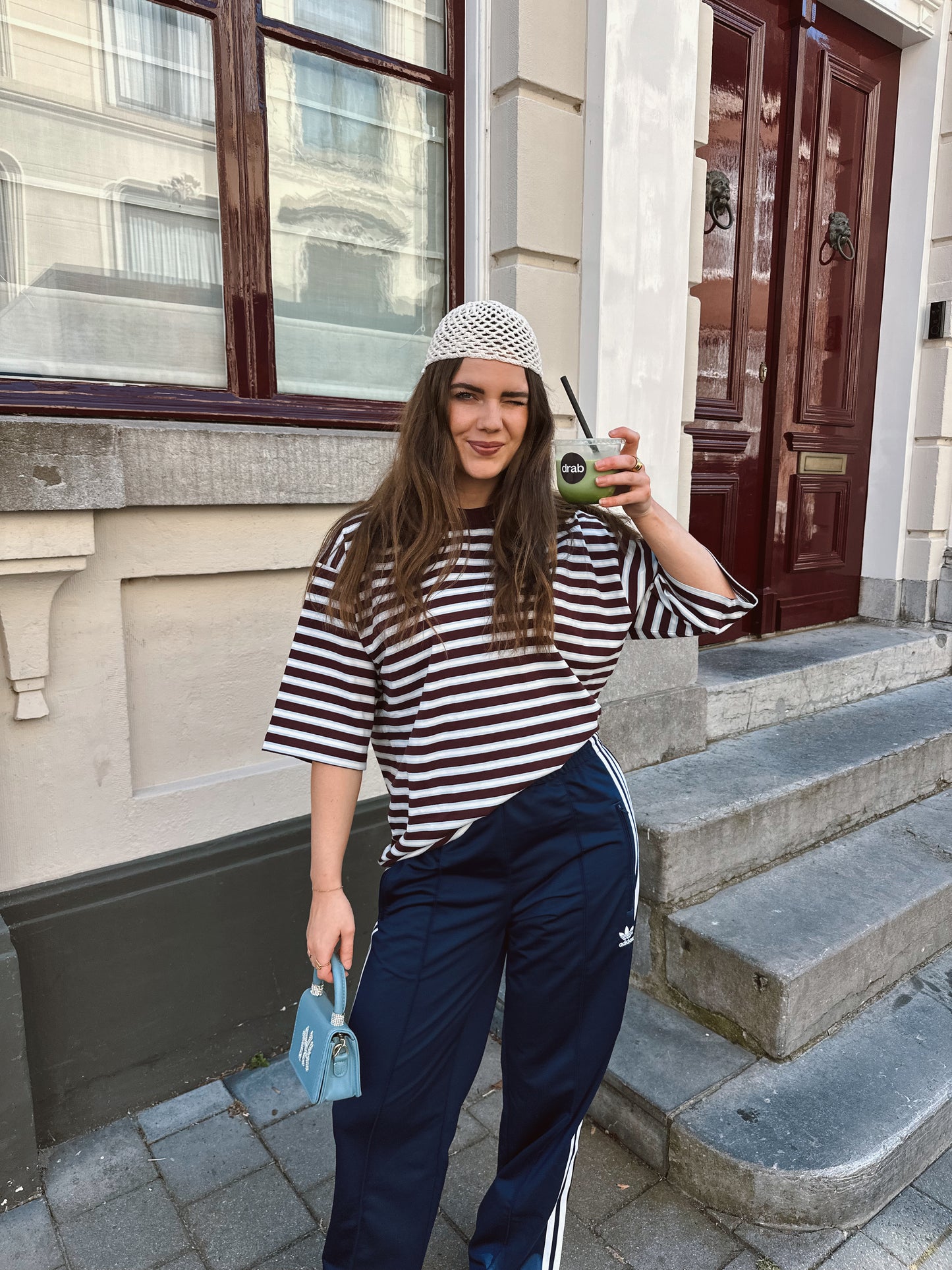Olivia t-shirt met strepen bordeaux