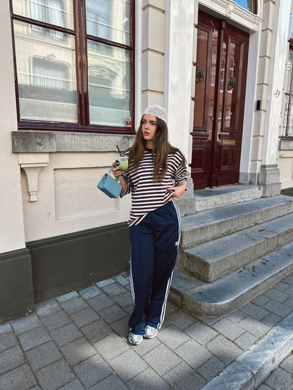 Olivia t-shirt met strepen bordeaux