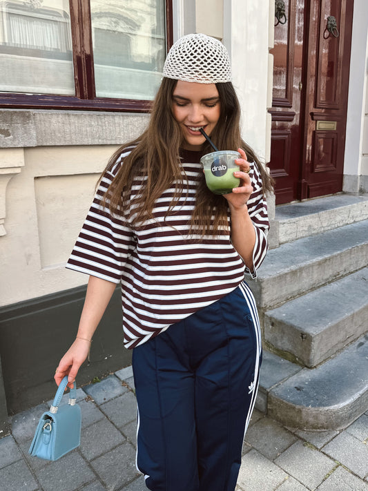 Olivia t-shirt met strepen bordeaux