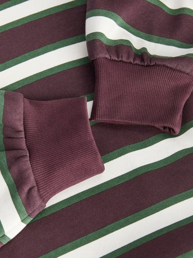 Paloma gestreepte longsleeve polo brown/green