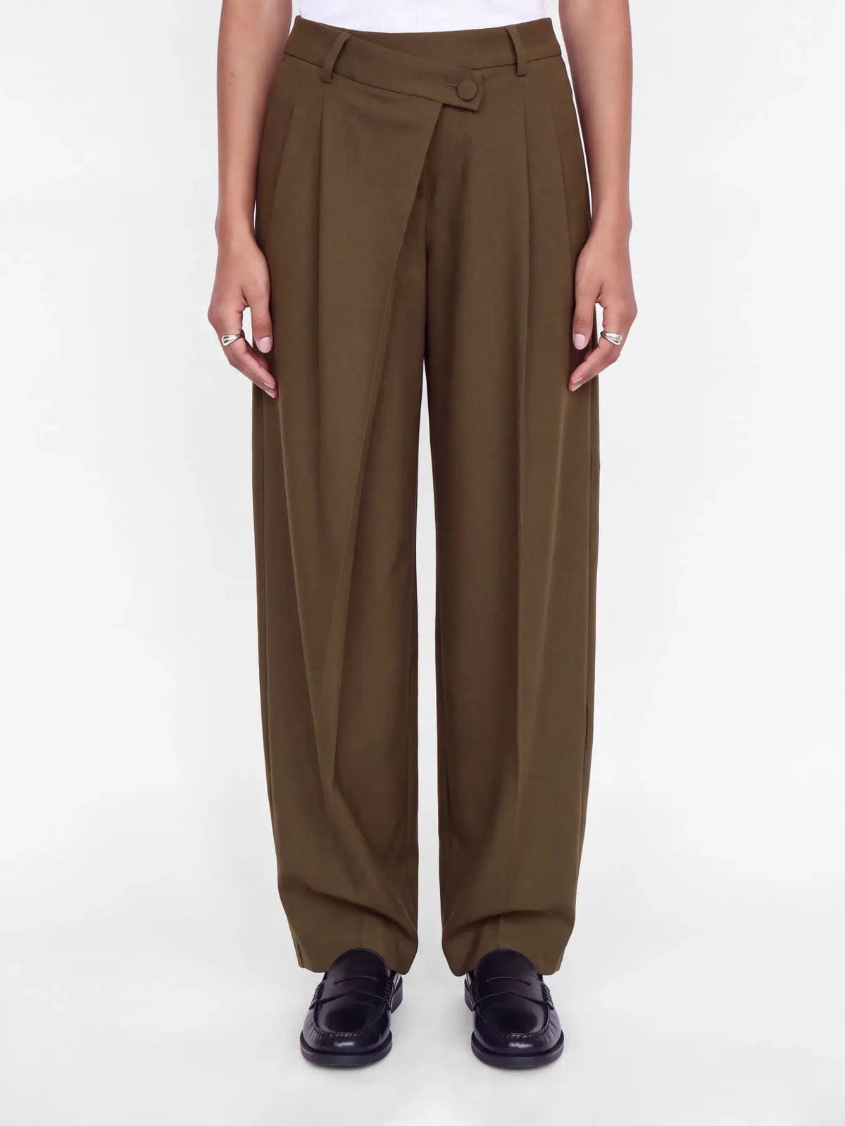 Polina Filippa barrel pantalon overslag brown