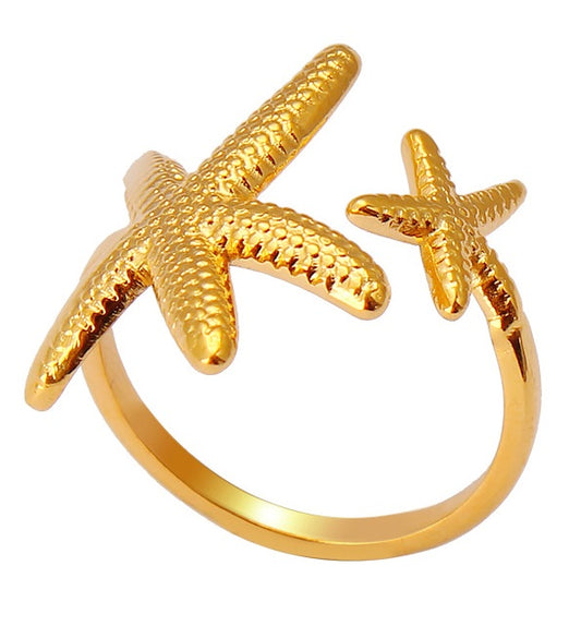 Statement ring met zeesterren