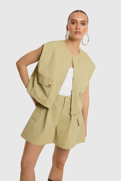 Refined Department UMA cargo shorts army green