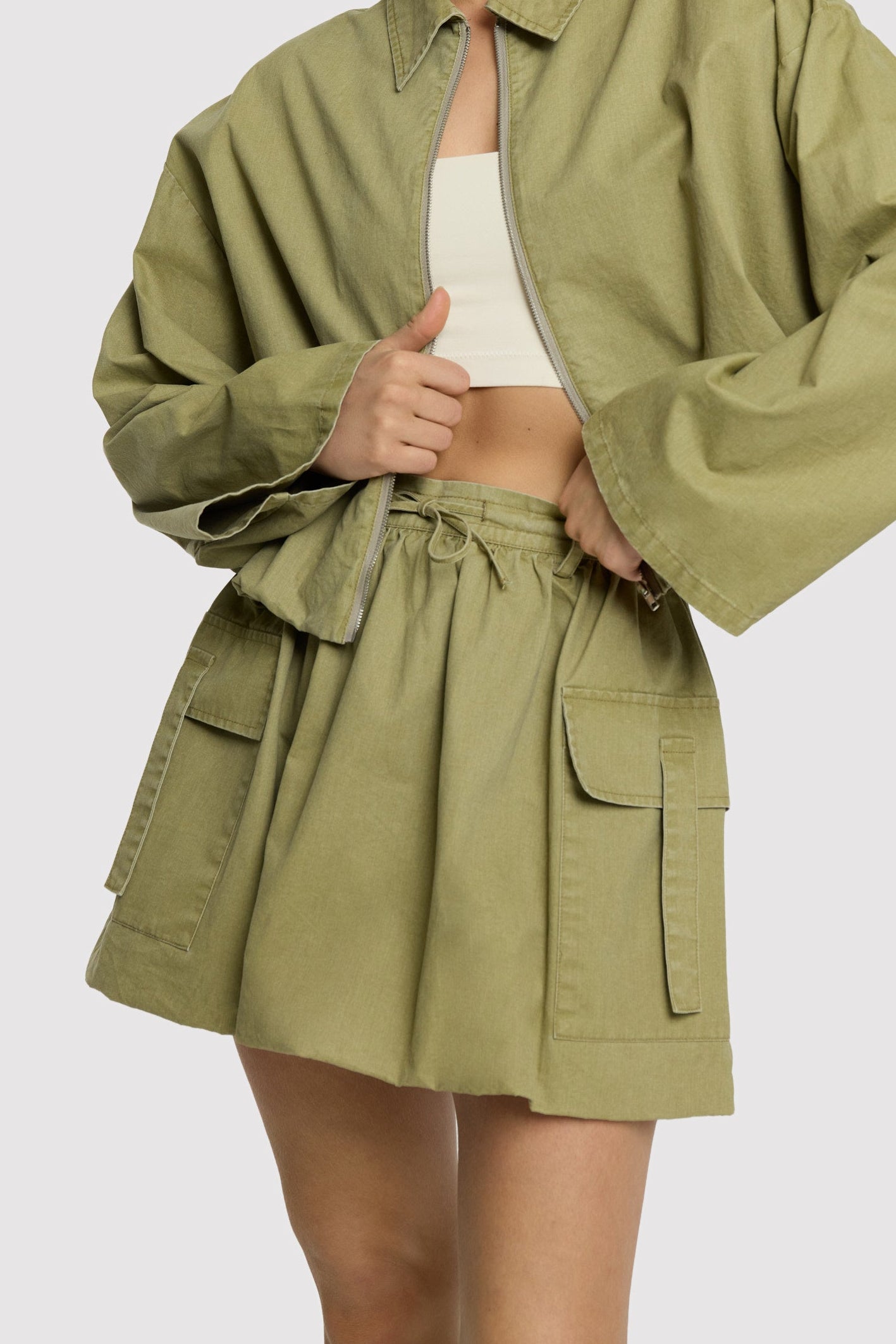 Refined Department MANDY ballonrok groen