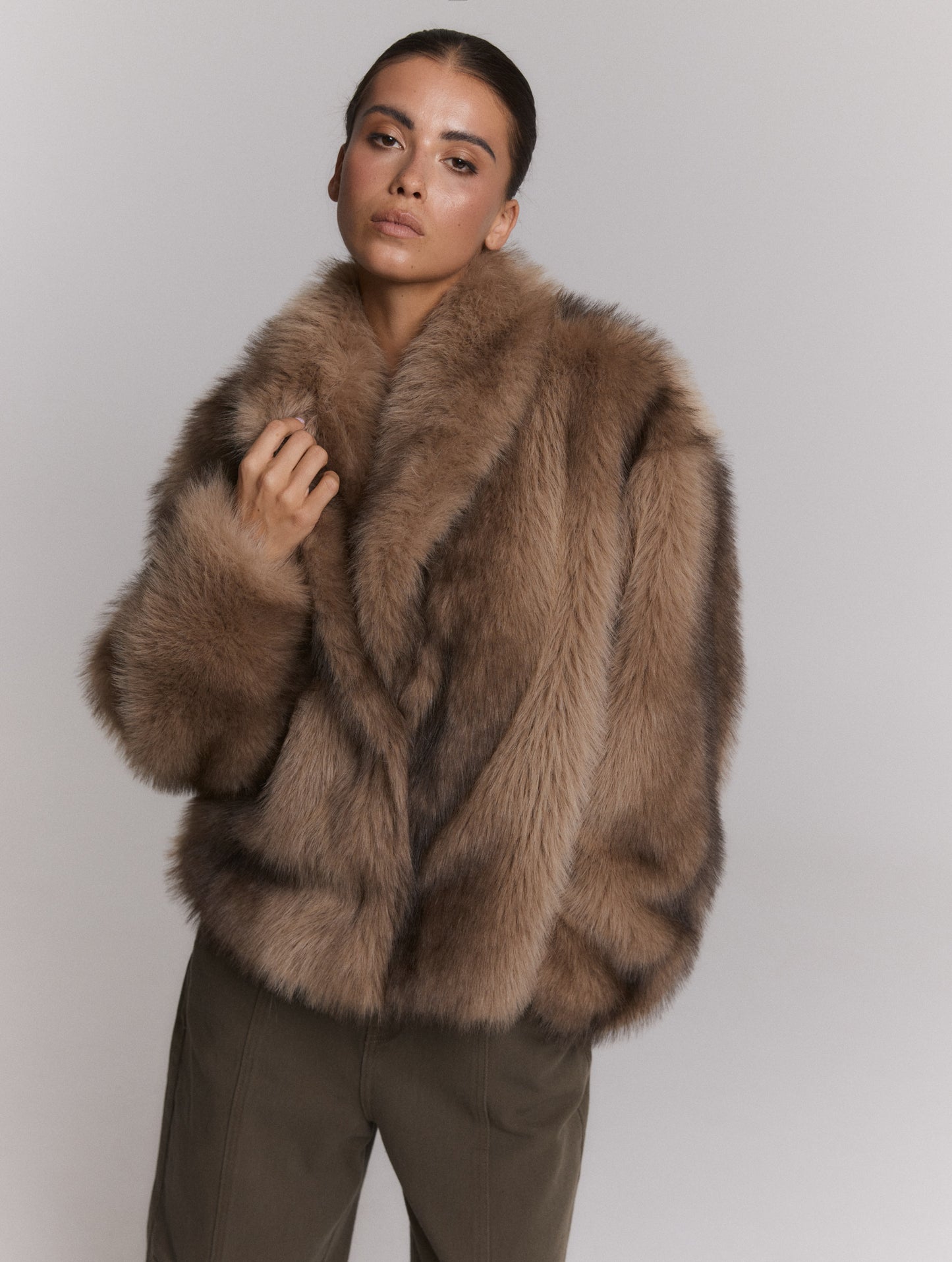 Refined Department Luka fake fur jas brown
