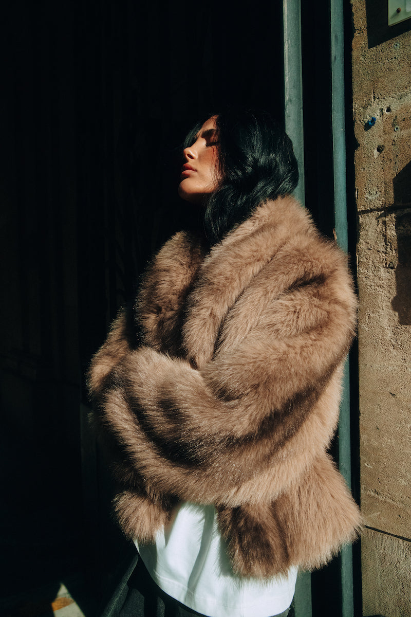 Refined Department Luka faux fur jas brown