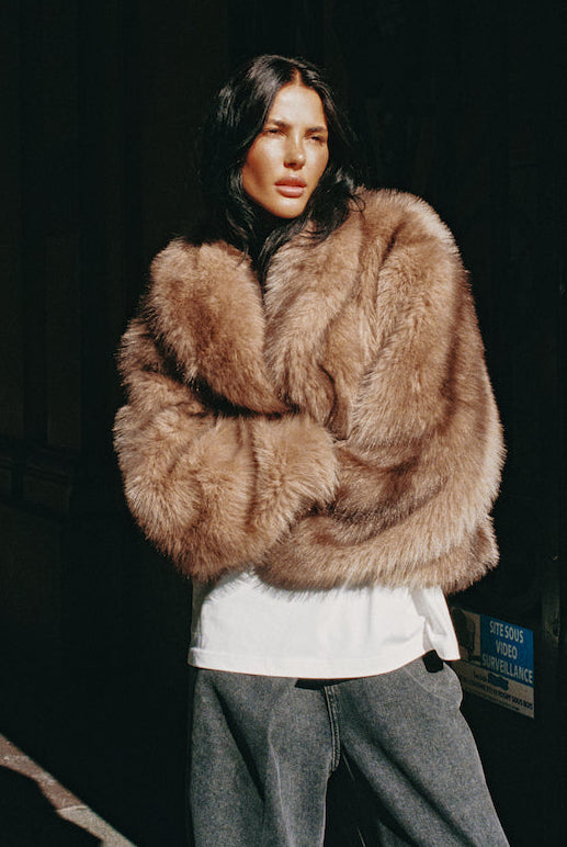 Refined Department Luka fake fur jas brown