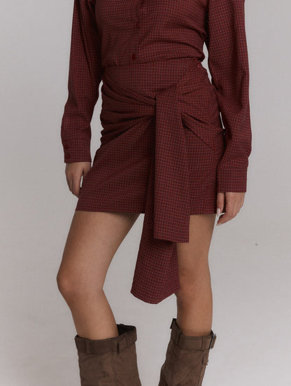 Refined Departement BILLY checkered print skirt rood