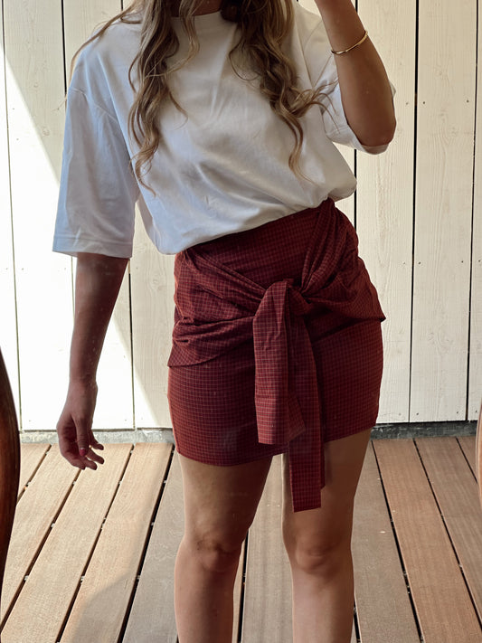 Refined Departement BILLY checkered print skirt rood