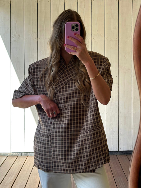 Refined Department ELLA oversized blazer check bruin