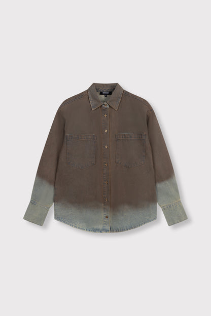 Refined Department NARO washed denim blouse bruin