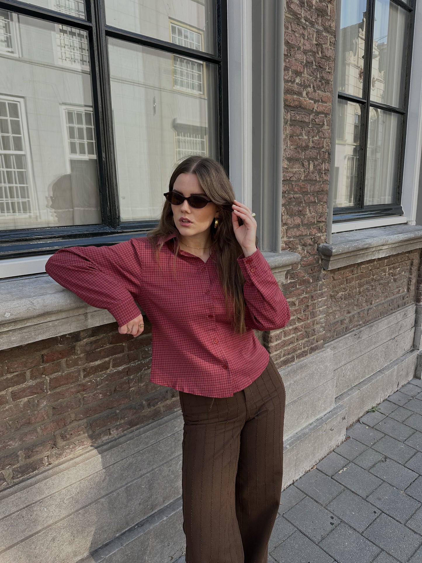 Refined Department PRESLEY checkered blouse rood