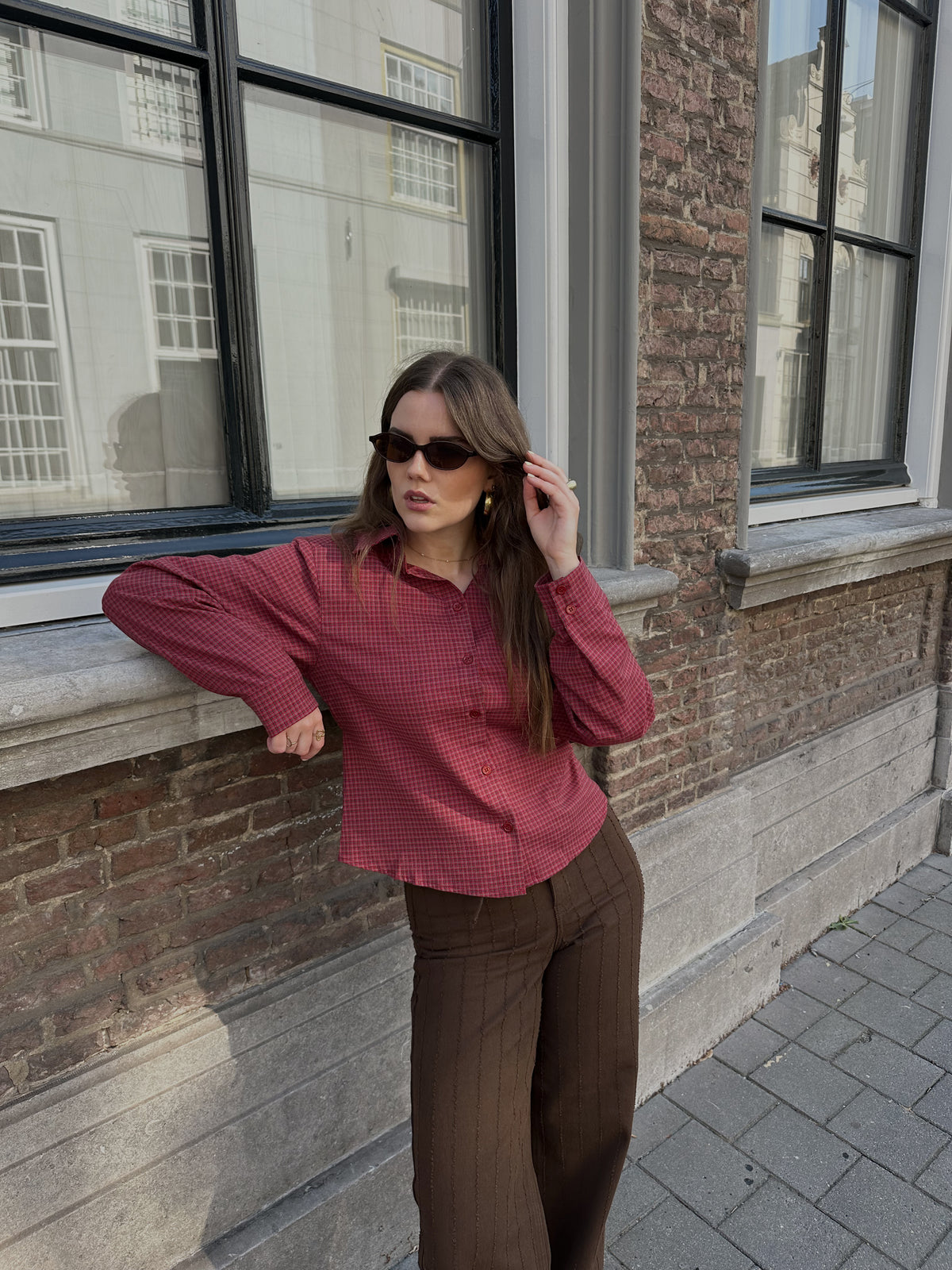 Refined Department PRESLEY checkered blouse rood