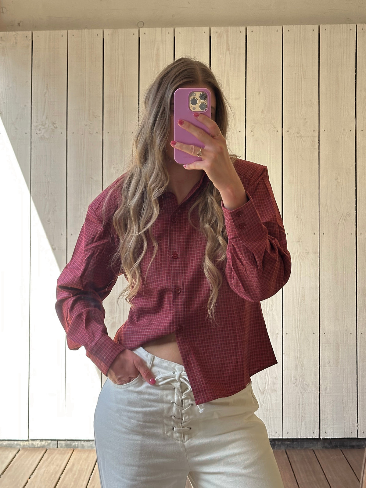 Refined Department PRESLEY checkered blouse rood