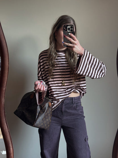 Romy gestreepte longsleeve roze