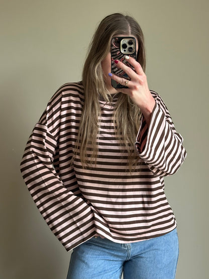 Romy gestreepte longsleeve roze