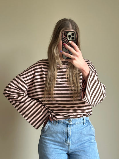 Romy gestreepte longsleeve roze