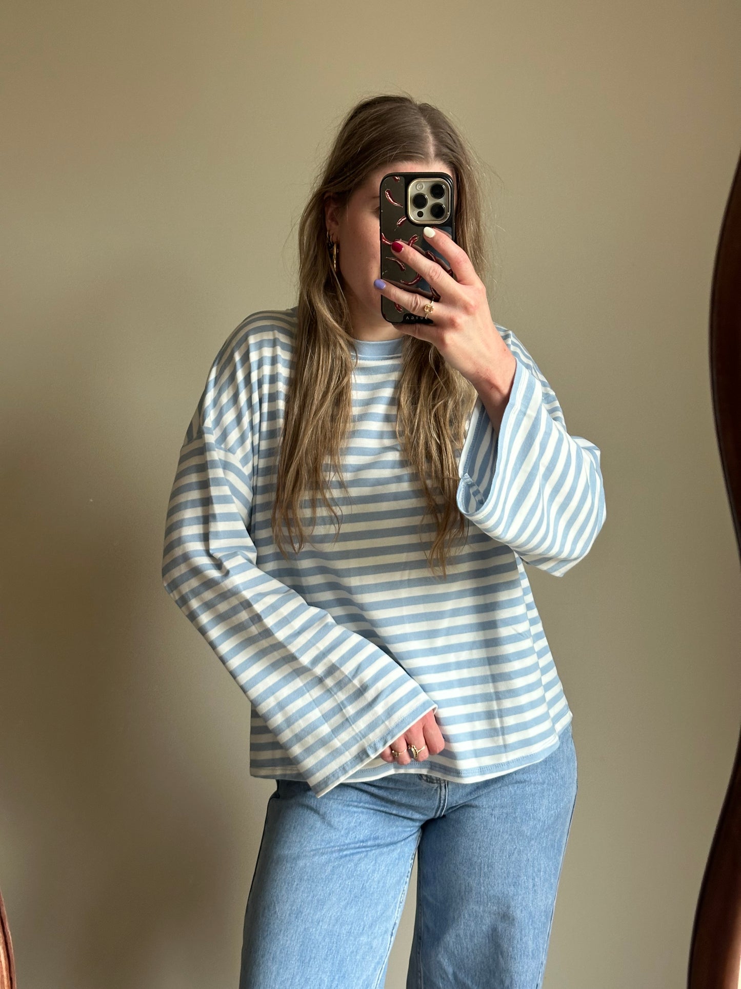 Romy gestreepte longsleeve blue