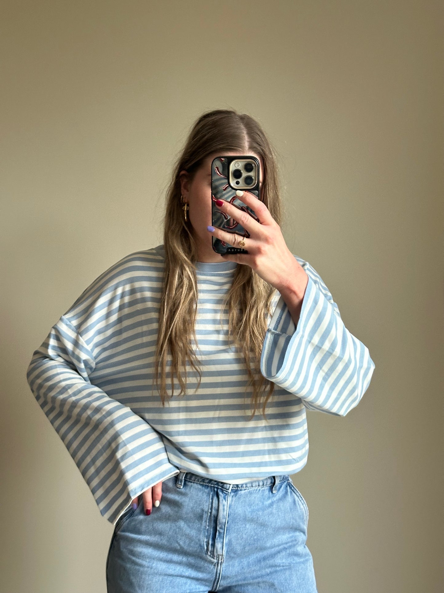 Romy gestreepte longsleeve blue