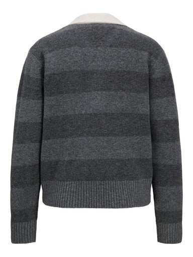 Ruby gestreepte longsleeve polo grey