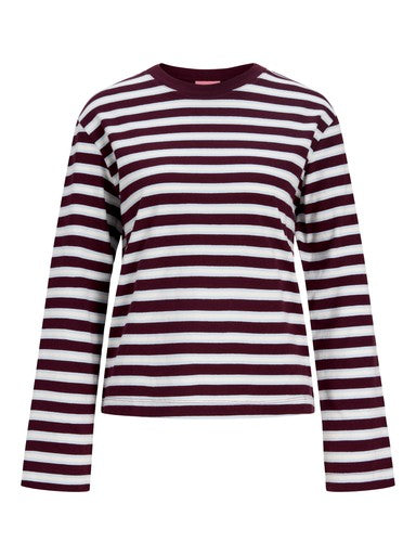 Sophia boxy striped longsleeve bordeaux
