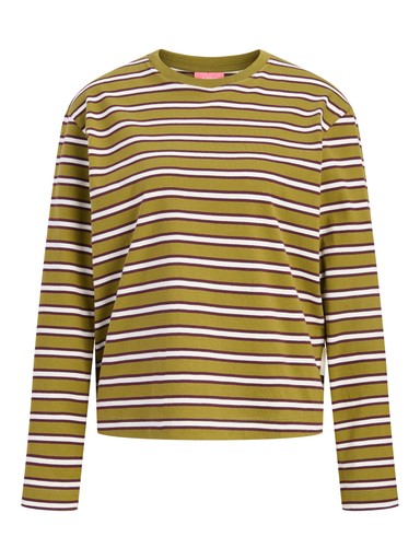 Sophia boxy striped longsleeve green