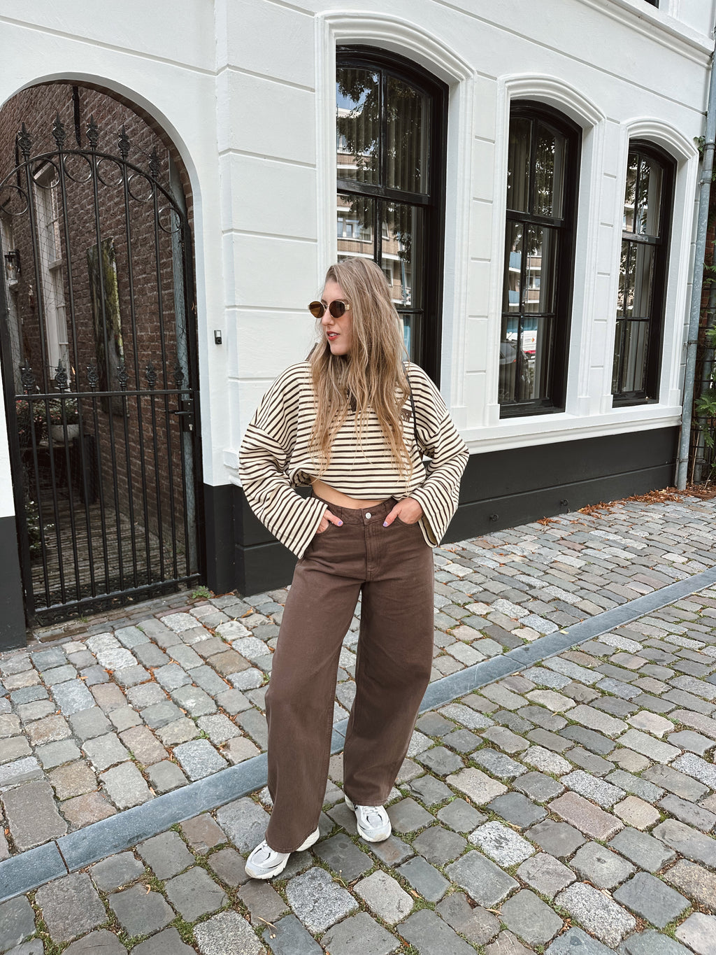 Sakai baggy barrel jeans choco brown