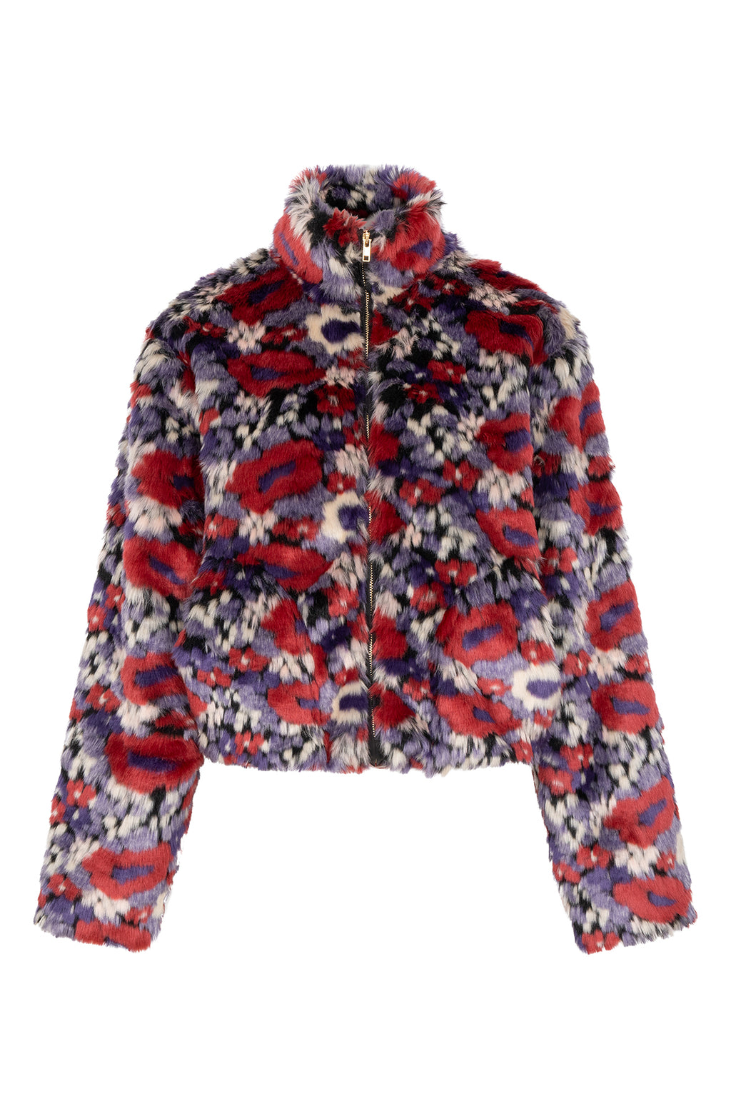 Studio Amaya Alena jas faux-fur bordeaux