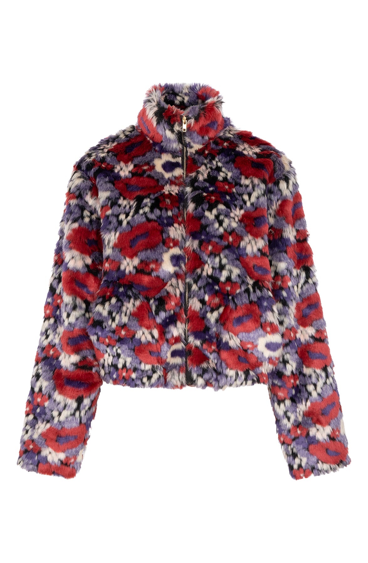 Studio Amaya Alena jas faux-fur bordeaux