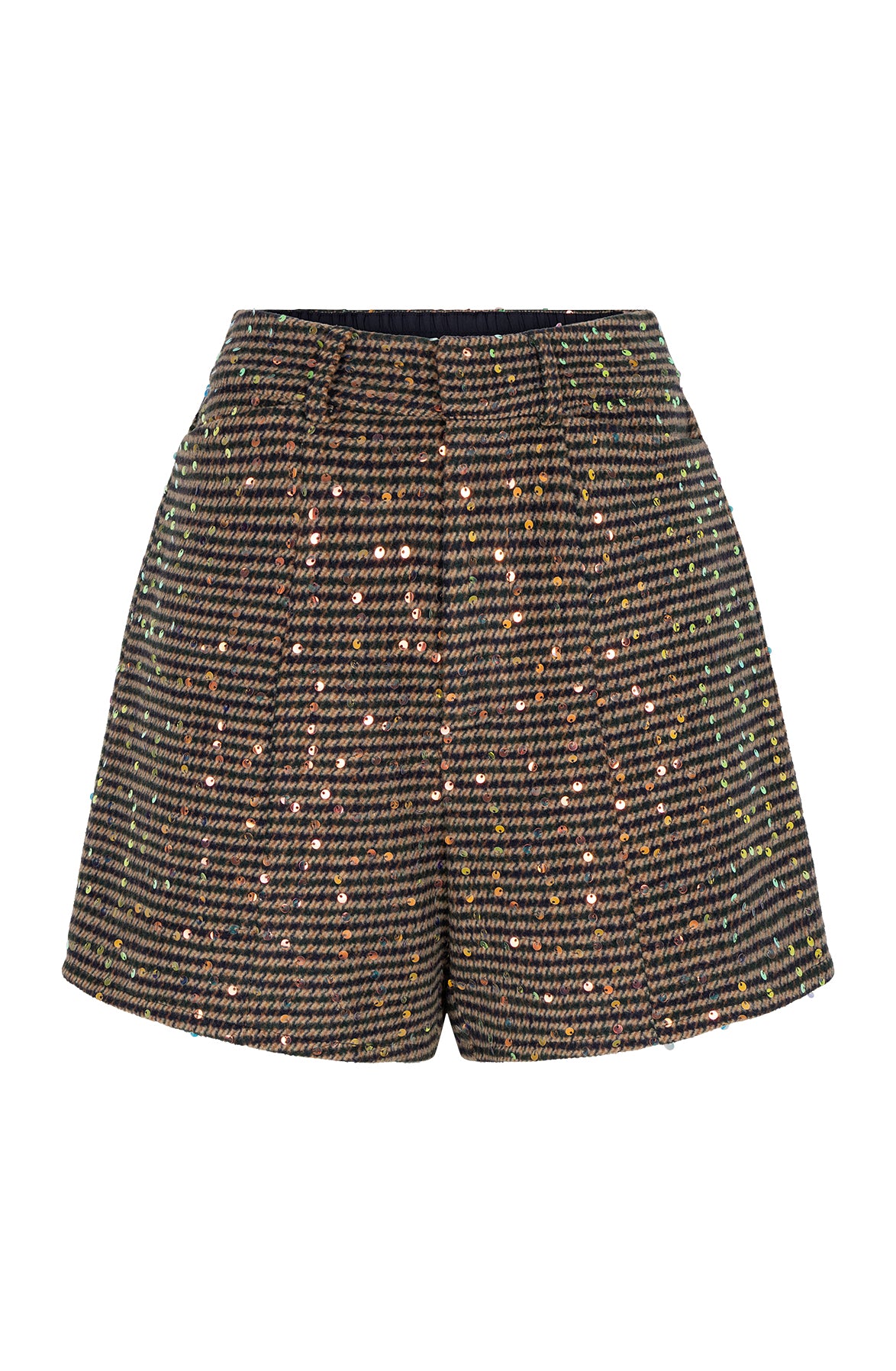 Studio Amaya Glow short checkered brown
