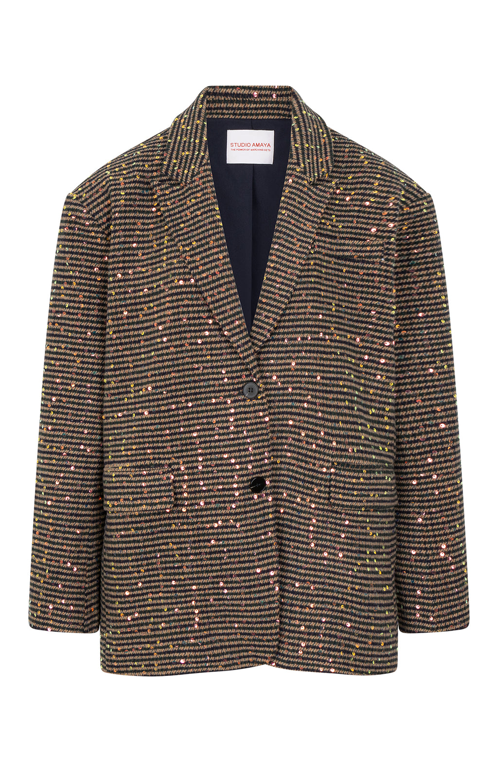 Studio Amaya Midnight blazer checkered brown