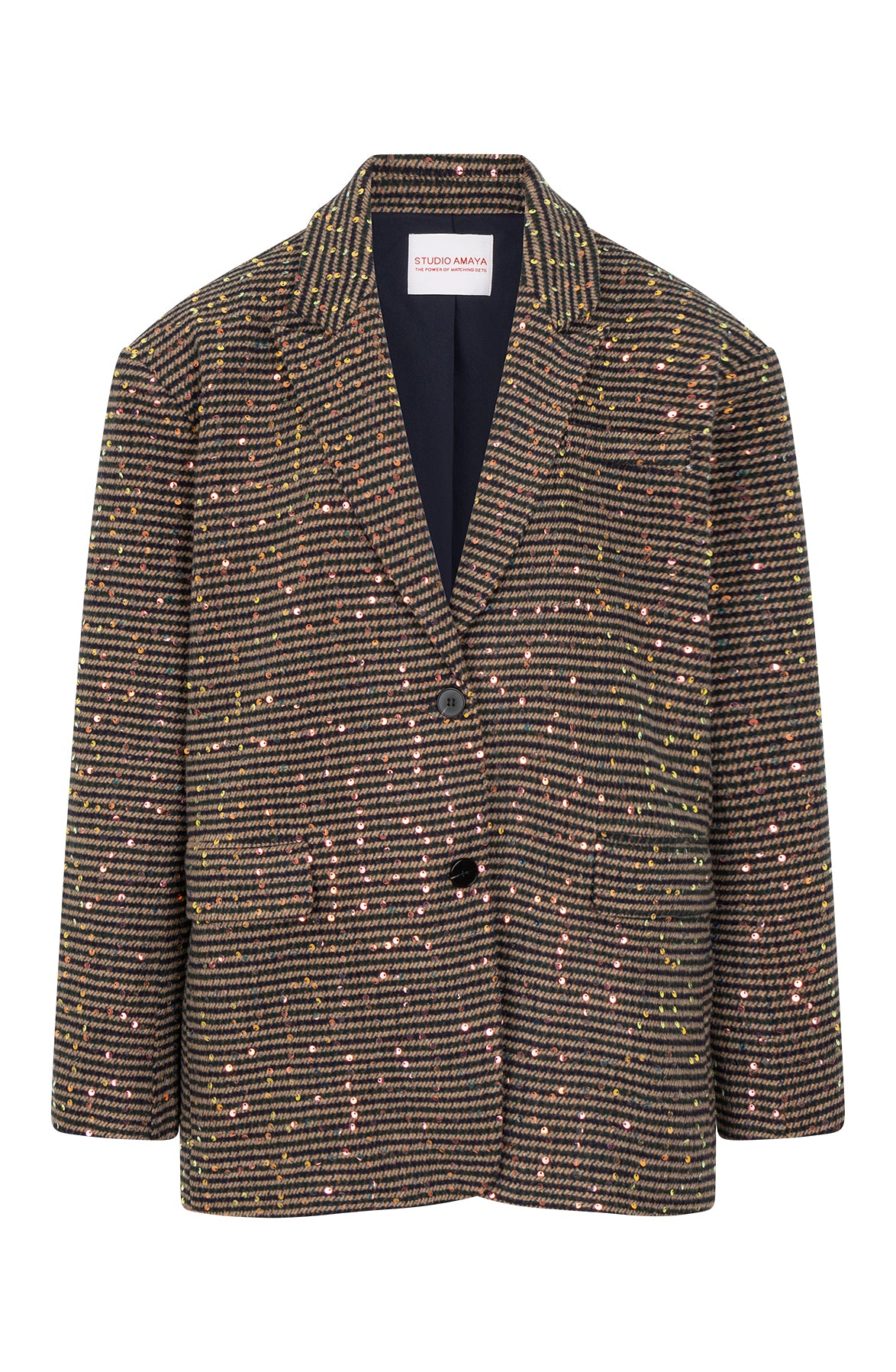 Studio Amaya Midnight blazer checkered brown