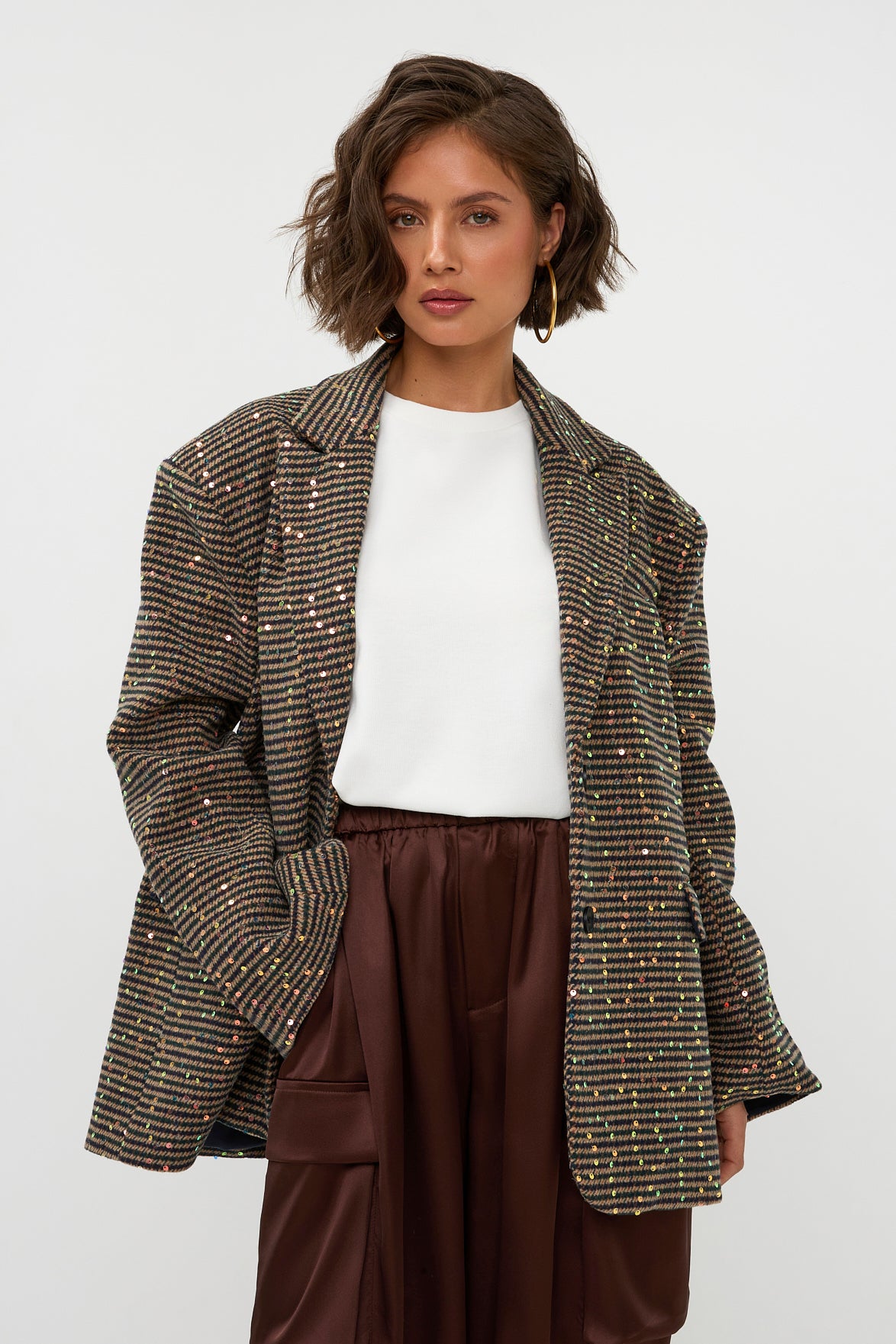 Studio Amaya Midnight blazer checkered brown