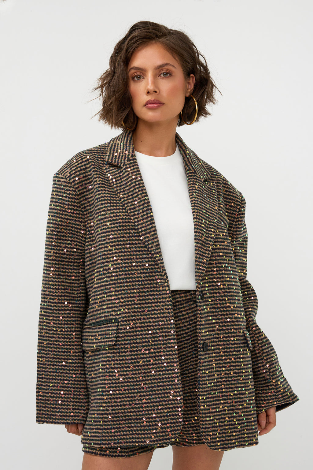 Studio Amaya Midnight blazer checkered brown