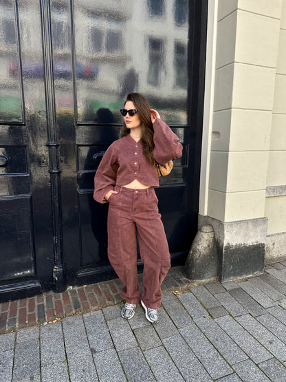 Studio Amaya Rift broek bordeaux
