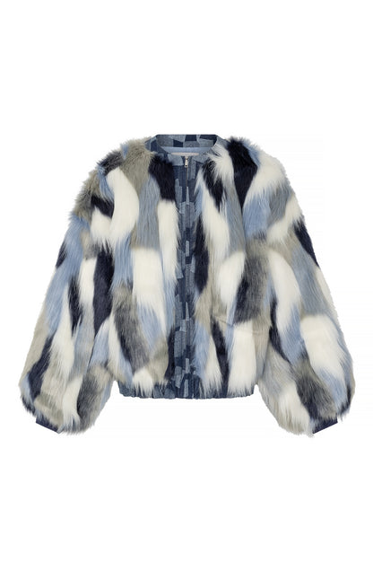 Studio Amaya Spirit Animal Jacket faux-fur blue