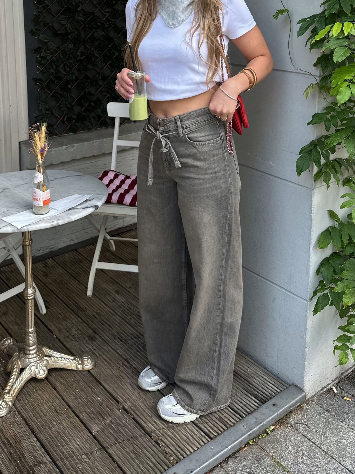 Tokyo Kaia wide leg jeans washed grey