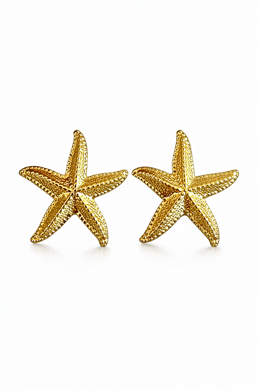 Zeester oorbellen goud