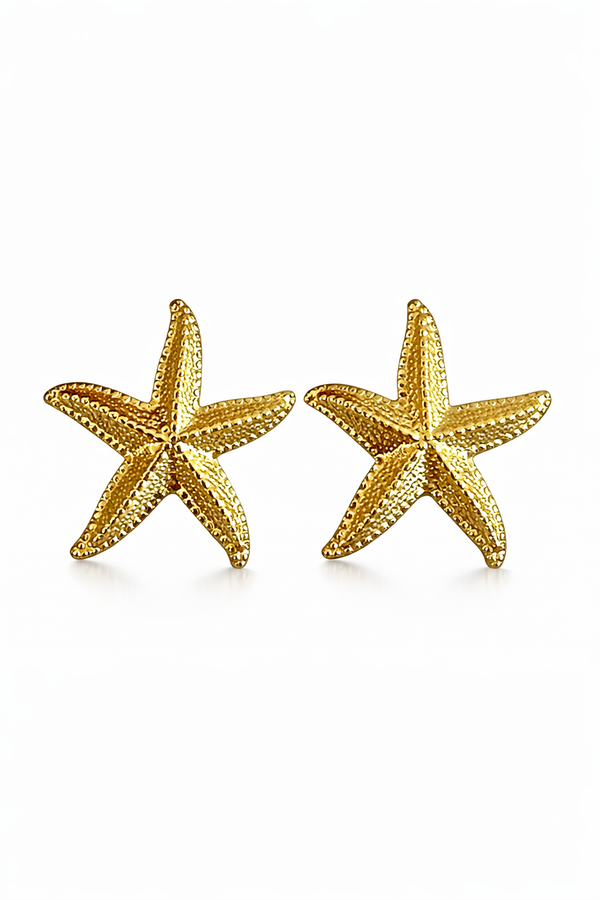 Zeester oorbellen goud