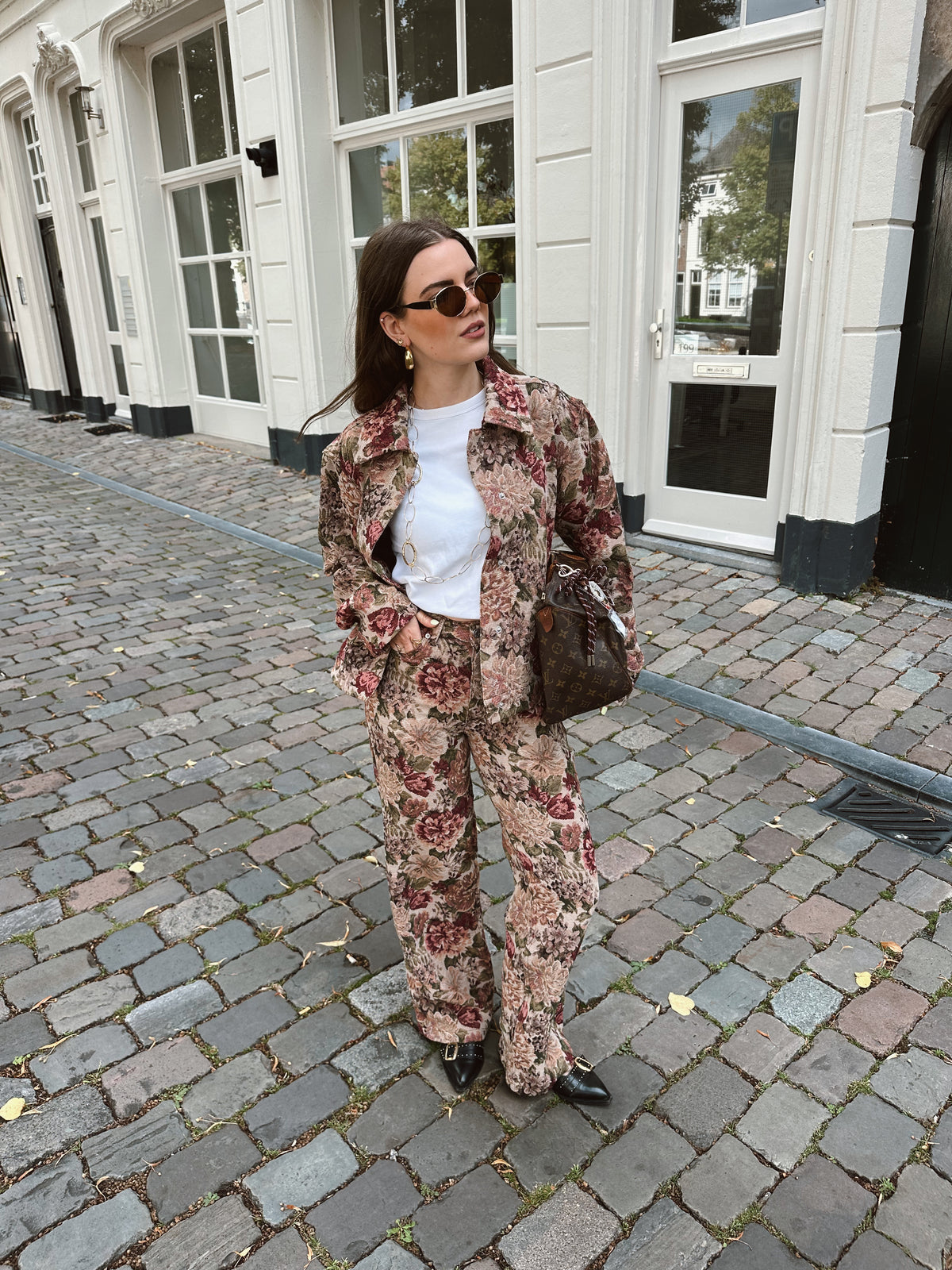 Zoe Julia wide leg broek vintage flowers