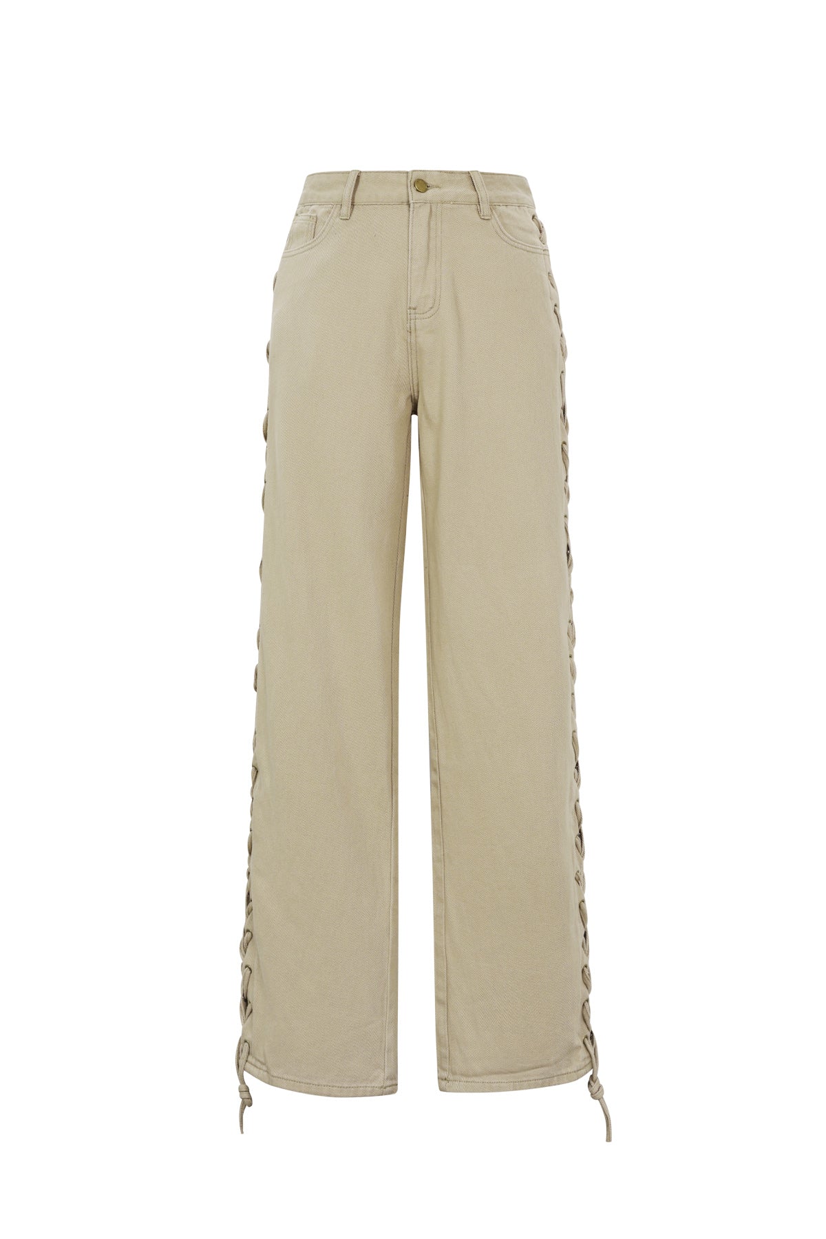 Jessica jeans met veter beige