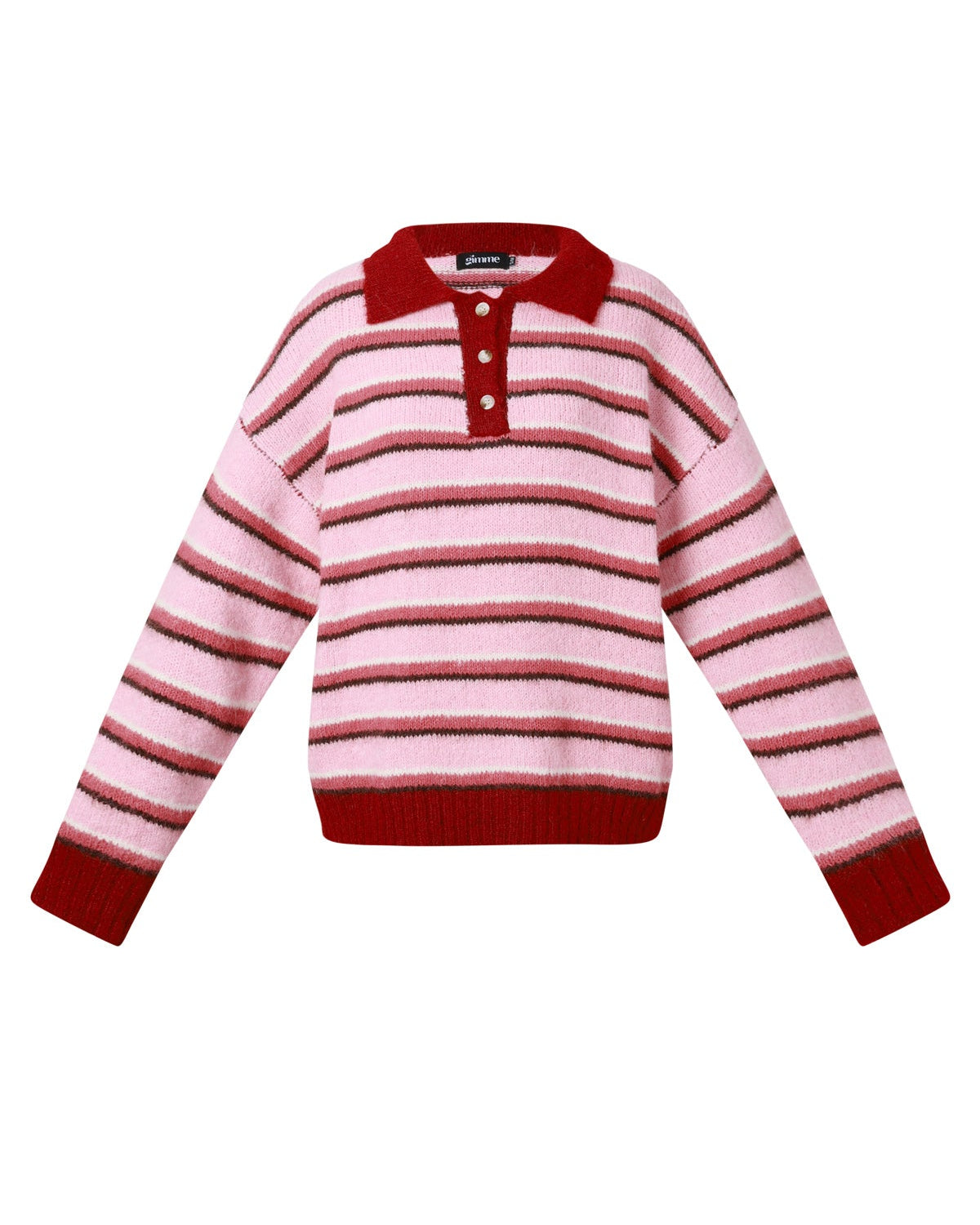 Maud polo trui stripes bruin