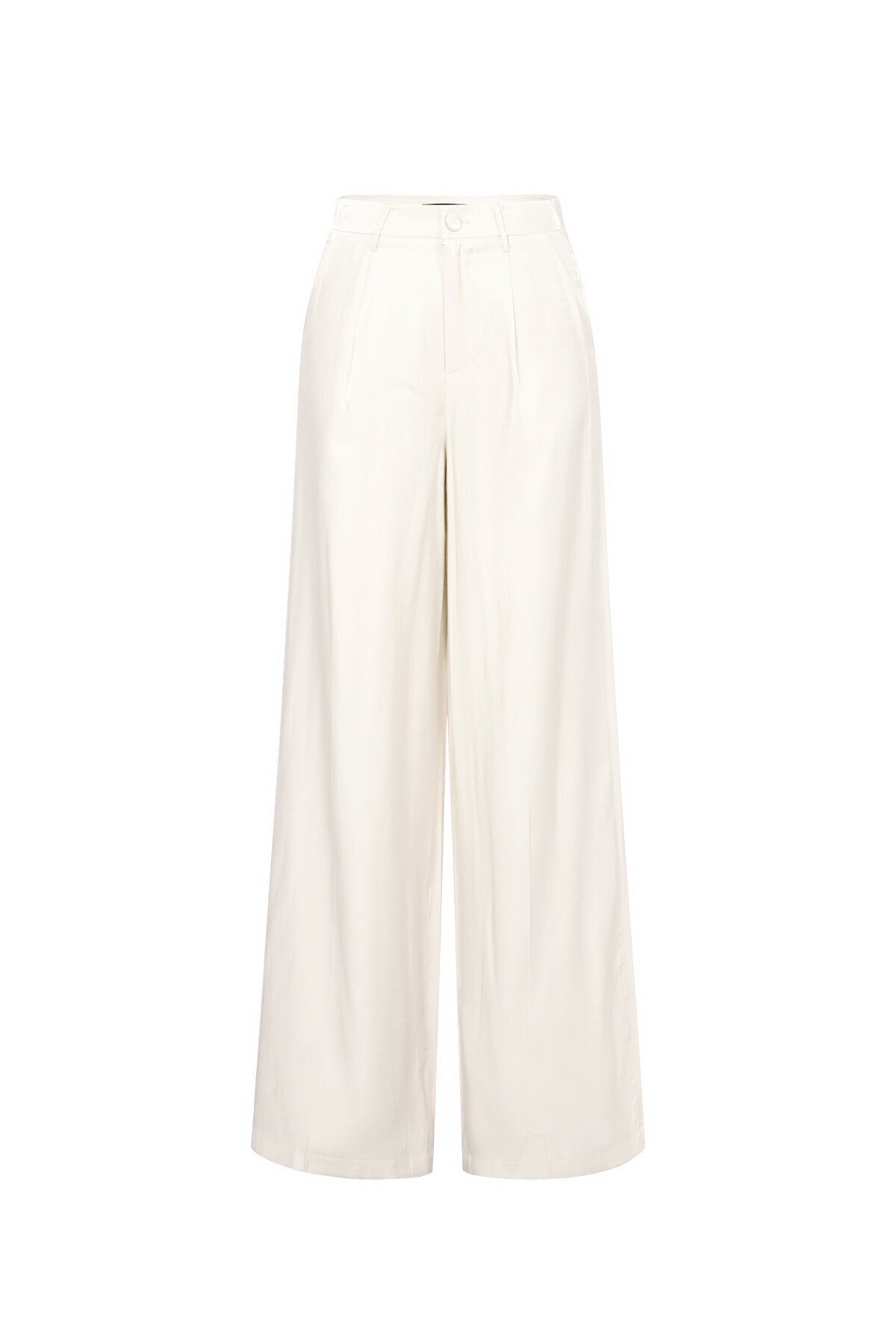 Kelly satin pantalon wide fit off-white