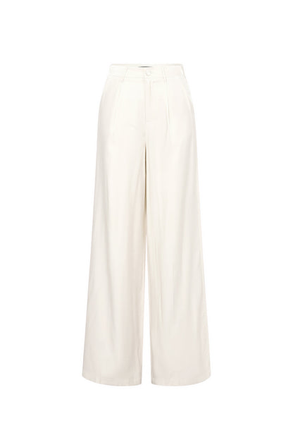 Kelly satin pantalon wide fit off-white