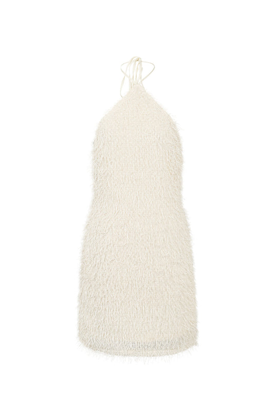Pip dreamy fringe dress white