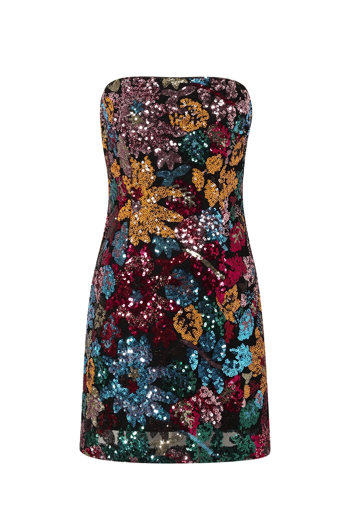 Yara tropical night strapless dress